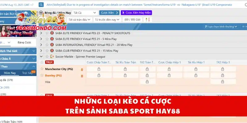 SABA Sport HAY88 – Trải Nghiệm Cược Thể Thao Cực Đỉnh 3 Những loại kèo cá cược trên sảnh Saba Sport Hay88